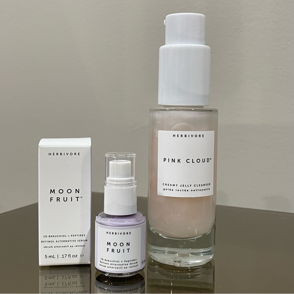 Herbivore PINK CLOUD Jelly Makeup Removing Face Wash Cleanser & Moon Fruit Mini